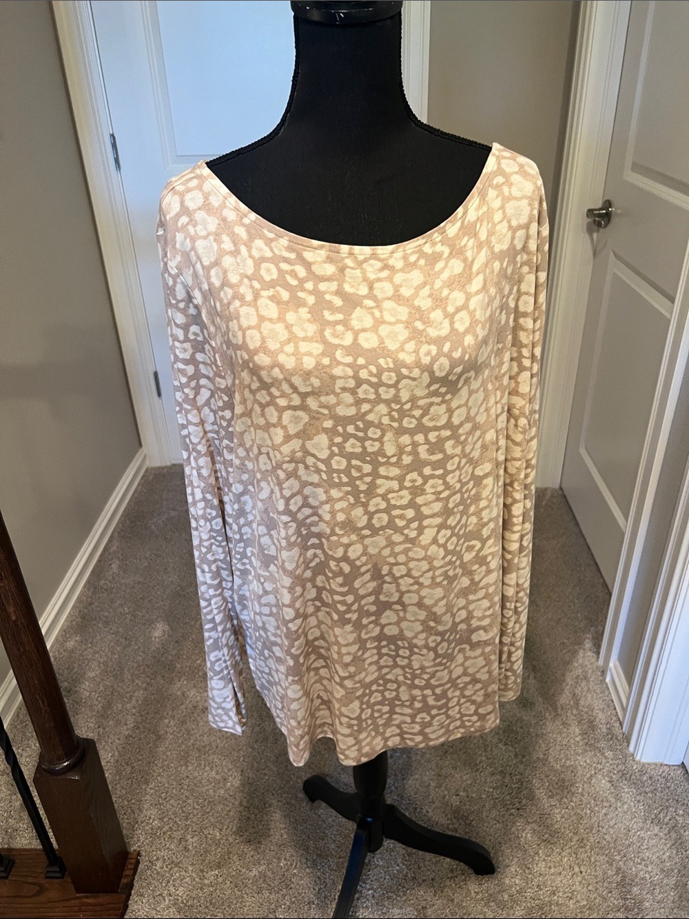 Cato Beige and Cream Leopard Print Top
